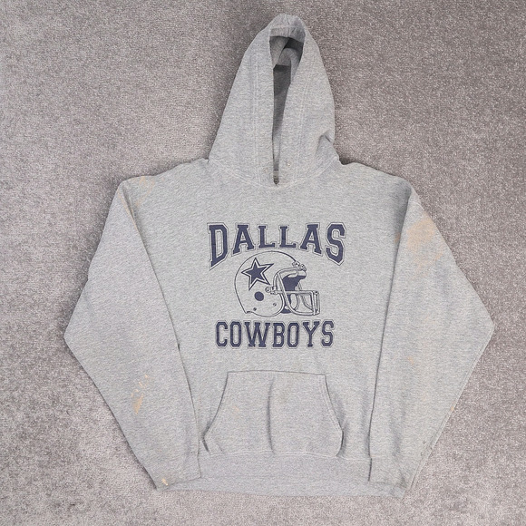 VTG 90s Wilson NFL Dallas Cowboys Football XL Gray Long Sleeve Pullover Hoodie - Picture 1 of 14